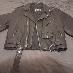FMC Men's Black Leather Performance Jacket